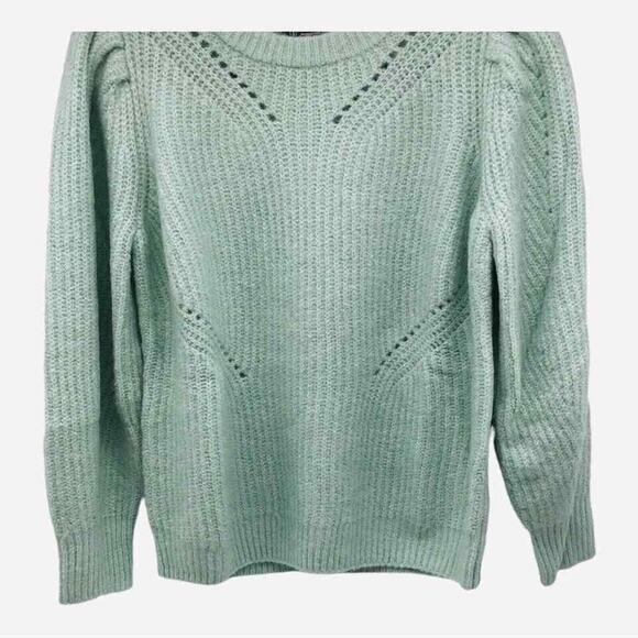 INC Concepts Women’s Medium Mint Green Volume Sleeve Pullover Sweater NWT - Picture 8 of 9